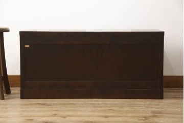 中古　希少　絶版品　北海道民芸家具　上品な佇まいと美しい木目が魅力の収納ボックス(ブランケットボックス、ベンチチェスト、コファ)(R-062228)