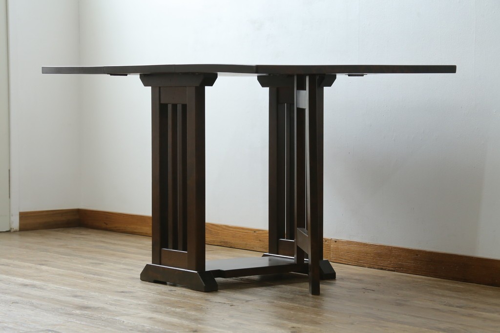 和製ビンテージ　北海道民芸家具　#430　洗練されたデザインのバタフライ卓　定価約20万円　(R-062229)