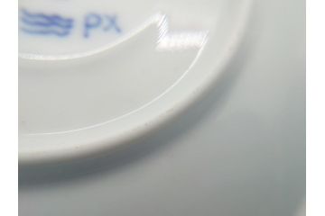 デンマーク　ROYAL　COPENHAGEN(ロイヤルコペンハーゲン)　プリンセス　ブルー　美しいレースの縁取りが優雅さを演出するコーヒーカップ&ソーサーペア(洋食器、C&S)(R-062233)
