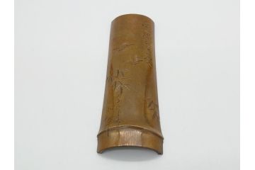 希少　水戸金工　北川北仙　彫金　茶合(共箱付き、銀製?、銅製?、作家物)(R-062234)