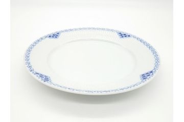 デンマーク　ROYAL　COPENHAGEN(ロイヤルコペンハーゲン)　プリンセス　ブルー　美しいレースの縁取りが優雅さを演出するディーププレート(約22.5)&ピックルディッシュ(約25)セット(洋食器、フラット、舟形、楕円プレート)(R-062235)