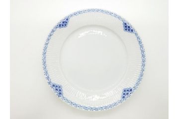 デンマーク　ROYAL　COPENHAGEN(ロイヤルコペンハーゲン)　プリンセス　ブルー　美しいレースの縁取りが優雅さを演出するディーププレート(約22.5)&ピックルディッシュ(約25)セット(洋食器、フラット、舟形、楕円プレート)(R-062235)