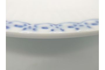 デンマーク　ROYAL　COPENHAGEN(ロイヤルコペンハーゲン)　プリンセス　ブルー　美しいレースの縁取りが優雅さを演出するディーププレート(約22.5)&ピックルディッシュ(約25)セット(洋食器、フラット、舟形、楕円プレート)(R-062235)
