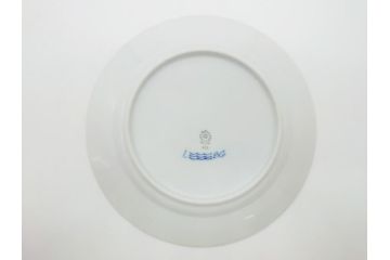 デンマーク　ROYAL　COPENHAGEN(ロイヤルコペンハーゲン)　プリンセス　ブルー　美しいレースの縁取りが優雅さを演出するディーププレート(約22.5)&ピックルディッシュ(約25)セット(洋食器、フラット、舟形、楕円プレート)(R-062235)