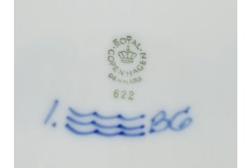 デンマーク　ROYAL　COPENHAGEN(ロイヤルコペンハーゲン)　プリンセス　ブルー　美しいレースの縁取りが優雅さを演出するディーププレート(約22.5)&ピックルディッシュ(約25)セット(洋食器、フラット、舟形、楕円プレート)(R-062235)