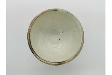 人間国宝　藤本能道　赤絵　ぐい呑み(共箱付き、花文、色絵磁器、作家物)(R-062237)