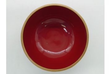 明治期　蒔絵　花唐草　梨地　木製　丁寧な職人技が光る棗(共箱付き、3段、茶道具、漆工芸)(R-062238)
