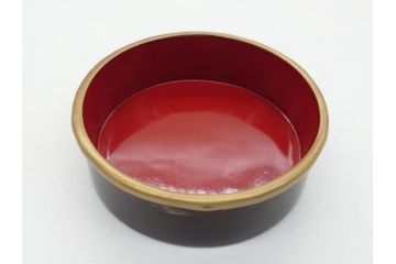 明治期　蒔絵　花唐草　梨地　木製　丁寧な職人技が光る棗(共箱付き、3段、茶道具、漆工芸)(R-062238)
