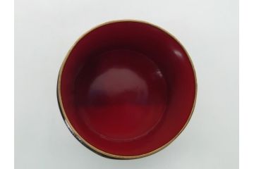 明治期　蒔絵　花唐草　梨地　木製　丁寧な職人技が光る棗(共箱付き、3段、茶道具、漆工芸)(R-062238)