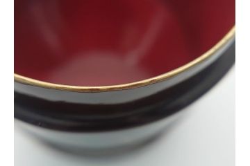 明治期　蒔絵　花唐草　梨地　木製　丁寧な職人技が光る棗(共箱付き、3段、茶道具、漆工芸)(R-062238)