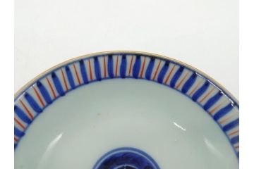 江戸期　萬暦年製　古伊万里　色絵　染付　稀少図柄　馬　3.8寸　約11.5cm　生き生きとした馬の絵付けが魅力の蓋付き茶碗3客セット(和食器、三寸八分)(R-062241)