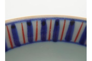 江戸期　萬暦年製　古伊万里　色絵　染付　稀少図柄　馬　3.8寸　約11.5cm　生き生きとした馬の絵付けが魅力の蓋付き茶碗3客セット(和食器、三寸八分)(R-062241)