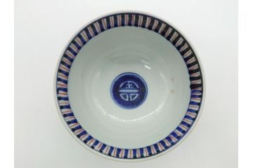 江戸期　萬暦年製　古伊万里　色絵　染付　稀少図柄　馬　3.8寸　約11.5cm　生き生きとした馬の絵付けが魅力の蓋付き茶碗3客セット(和食器、三寸八分)(R-062241)