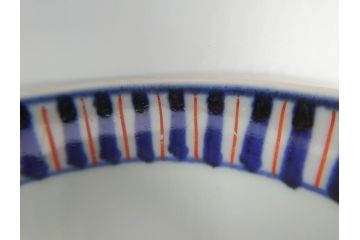 江戸期　萬暦年製　古伊万里　色絵　染付　稀少図柄　馬　3.8寸　約11.5cm　生き生きとした馬の絵付けが魅力の蓋付き茶碗3客セット(和食器、三寸八分)(R-062241)