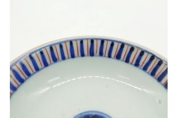 江戸期　大明萬暦年製　古伊万里　色絵　染付　稀少図柄　馬　3.8寸　約11.5cm　生き生きとした馬の絵付けが魅力の蓋付き茶碗3客セット(和食器、三寸八分)(R-062243)