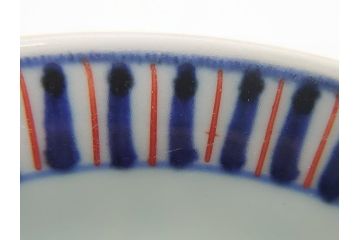 江戸期　大明萬暦年製　古伊万里　色絵　染付　稀少図柄　馬　3.8寸　約11.5cm　生き生きとした馬の絵付けが魅力の蓋付き茶碗3客セット(和食器、三寸八分)(R-062243)