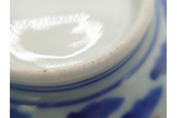 江戸期　大明萬暦年製　古伊万里　色絵　染付　稀少図柄　馬　3.8寸　約11.5cm　生き生きとした馬の絵付けが魅力の蓋付き茶碗3客セット(和食器、三寸八分)(R-062243)