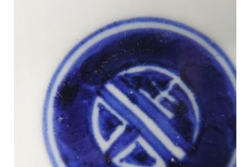 江戸期　大明萬暦年製　古伊万里　色絵　染付　稀少図柄　馬　3.8寸　約11.5cm　生き生きとした馬の絵付けが魅力の蓋付き茶碗3客セット(和食器、三寸八分)(R-062243)