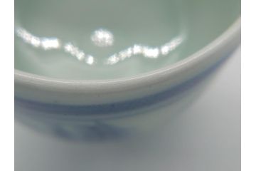 江戸期　古伊万里　染付　蝙蝠文　2.6寸　約8　縁起の良いコウモリが絵付けされた湯呑み5客セット(和食器、二寸六分)(R-062244)