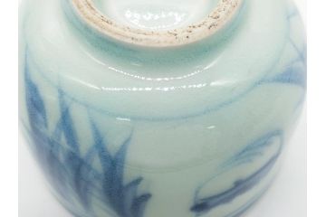 江戸期　古伊万里　染付　蝙蝠文　2.6寸　約8　縁起の良いコウモリが絵付けされた湯呑み5客セット(和食器、二寸六分)(R-062244)