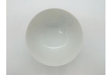 江戸期　古伊万里　大明成化年製　染付　山水文　丸文　3.6寸　約11cm　温かみのあるフォルムが魅力の蓋付き茶碗3客セット(三寸六分、和食器、和皿)(R-062245)