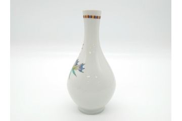 石川県指定無形文化財　武腰潤　九谷焼　色絵　金彩　富士山図　花文　徳利2点セット(一輪挿し、花器、作家物、共箱無し)(R-062250)