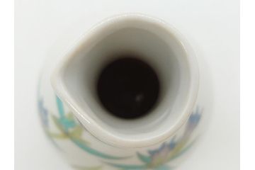 石川県指定無形文化財　武腰潤　九谷焼　色絵　金彩　富士山図　花文　徳利2点セット(一輪挿し、花器、作家物、共箱無し)(R-062250)
