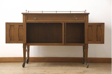 中古　DREXEL HERITAGE(ドレクセルヘリテイジ)　Triune(トライユン)　クラシカルな雰囲気が素敵なキャスター付きサービス台(ワゴン、サイドボード、サーバー)(R-062251)
