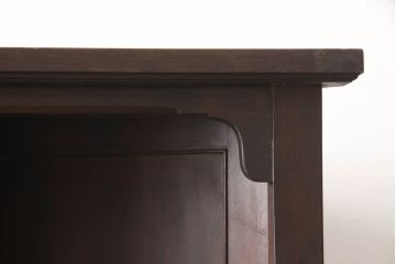 和製アンティーク　昭和初期　大正ロマン　レトロな佇まいが魅力的な古い洋館のコーナーキャビネット(飾り棚、収納棚、戸棚)(R-062255)