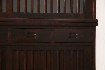 中古　民芸家具　和光　NEW北樹　水屋150K　上質な和の空間づくりにおすすめの水屋箪笥(食器棚、戸棚、収納棚、キャビネット)(R-062258)