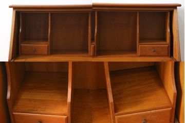 中古　横浜クラシック家具　ダニエル(Daniel)　スパニッシュシリーズ　S-301　艶のある木肌と品のある佇まいが美しいライティングビューロー(簿記机、ワークデスク、収納棚、戸棚、キャビネット、引き出し、在宅ワーク用、在宅用)(R-062262)
