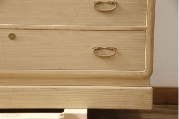 中古　伝統工芸士　吉沢昭次作　上品なデザインの金具が魅力の加茂総桐箪笥(総桐たんす、着物箪笥、衣装箪笥、和タンス、引き出し)(R-062264)