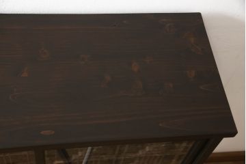 ラフジュ工房オリジナル　古建具リメイク　特徴的な組子が目を引く収納棚(戸棚、飾り棚、キャビネット)(R-062265)