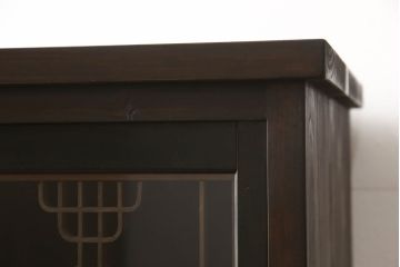ラフジュ工房オリジナル　古建具リメイク　特徴的な組子が目を引く収納棚(戸棚、飾り棚、キャビネット)(R-062265)