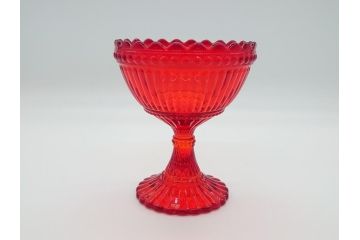 フィンランド　マリメッコ×イッタラ　Marimekko　iittala　SUOMI-FINLAND　ラージ　可愛らしいフォルムとパッと目を引くカラーが魅力のマリボウル(廃盤レッド?、Maribowl、Mariskooli、脚付きボウル、箱無し、北欧)(R-062268)