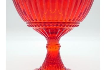 フィンランド　マリメッコ×イッタラ　Marimekko　iittala　SUOMI-FINLAND　ラージ　可愛らしいフォルムとパッと目を引くカラーが魅力のマリボウル(廃盤レッド?、Maribowl、Mariskooli、脚付きボウル、箱無し、北欧)(R-062268)