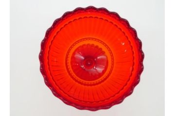 フィンランド　マリメッコ×イッタラ　Marimekko　iittala　SUOMI-FINLAND　ラージ　可愛らしいフォルムとパッと目を引くカラーが魅力のマリボウル(廃盤レッド?、Maribowl、Mariskooli、脚付きボウル、箱無し、北欧)(R-062268)