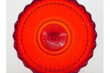 フィンランド　マリメッコ×イッタラ　Marimekko　iittala　SUOMI-FINLAND　ラージ　可愛らしいフォルムとパッと目を引くカラーが魅力のマリボウル(廃盤レッド?、Maribowl、Mariskooli、脚付きボウル、箱無し、北欧)(R-062268)