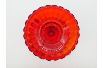 フィンランド　マリメッコ×イッタラ　Marimekko　iittala　SUOMI-FINLAND　ラージ　可愛らしいフォルムとパッと目を引くカラーが魅力のマリボウル(廃盤レッド?、Maribowl、Mariskooli、脚付きボウル、箱無し、北欧)(R-062268)
