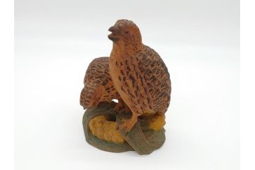 大正〜昭和初期　木彫り　雷鳥　温もり溢れる素朴なデザインの鳥の置物(在銘あり、置き物、ディスプレイ)(R-062269)