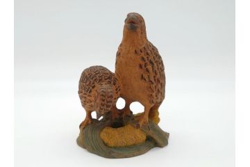 大正〜昭和初期　木彫り　雷鳥　温もり溢れる素朴なデザインの鳥の置物(在銘あり、置き物、ディスプレイ)(R-062269)