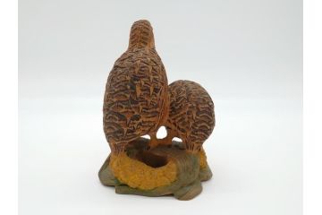 大正〜昭和初期　木彫り　雷鳥　温もり溢れる素朴なデザインの鳥の置物(在銘あり、置き物、ディスプレイ)(R-062269)