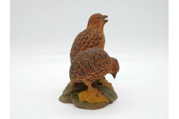 大正〜昭和初期　木彫り　雷鳥　温もり溢れる素朴なデザインの鳥の置物(在銘あり、置き物、ディスプレイ)(R-062269)