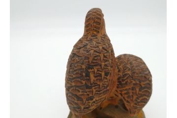 大正〜昭和初期　木彫り　雷鳥　温もり溢れる素朴なデザインの鳥の置物(在銘あり、置き物、ディスプレイ)(R-062269)