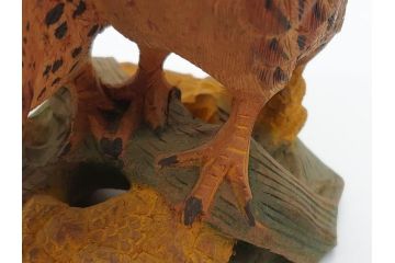 大正〜昭和初期　木彫り　雷鳥　温もり溢れる素朴なデザインの鳥の置物(在銘あり、置き物、ディスプレイ)(R-062269)