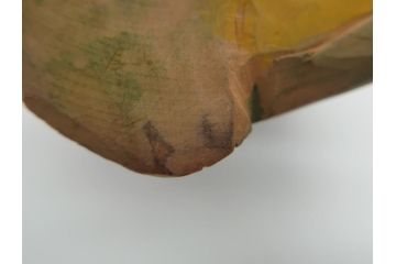 大正〜昭和初期　木彫り　雷鳥　温もり溢れる素朴なデザインの鳥の置物(在銘あり、置き物、ディスプレイ)(R-062269)