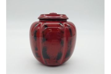 蒔絵師　中村湖彩(本名　淳司)　漆器　阿古陀　使い込むほどに深みが出る棗(共箱付き、茶道具、根来塗、柵形茶器、木製)(R-062273)