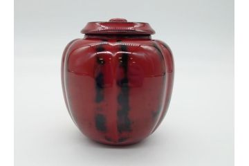 蒔絵師　中村湖彩(本名　淳司)　漆器　阿古陀　使い込むほどに深みが出る棗(共箱付き、茶道具、根来塗、柵形茶器、木製)(R-062273)