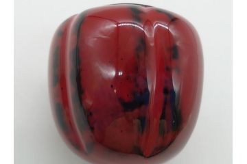 蒔絵師　中村湖彩(本名　淳司)　漆器　阿古陀　使い込むほどに深みが出る棗(共箱付き、茶道具、根来塗、柵形茶器、木製)(R-062273)