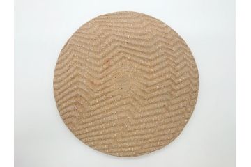 坂田甚内　益子焼　9寸皿　約27cm　波文　灰釉鎬手皿(共箱付き、九寸、大皿、和食器、和皿、プレート、作家物)(R-062277)